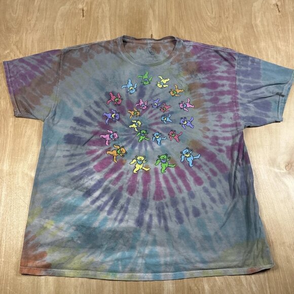 Grateful Dead Dancing Bears Tie Dye Xtra-Large Short Sleeve T Shirt - Picture 1 of 5